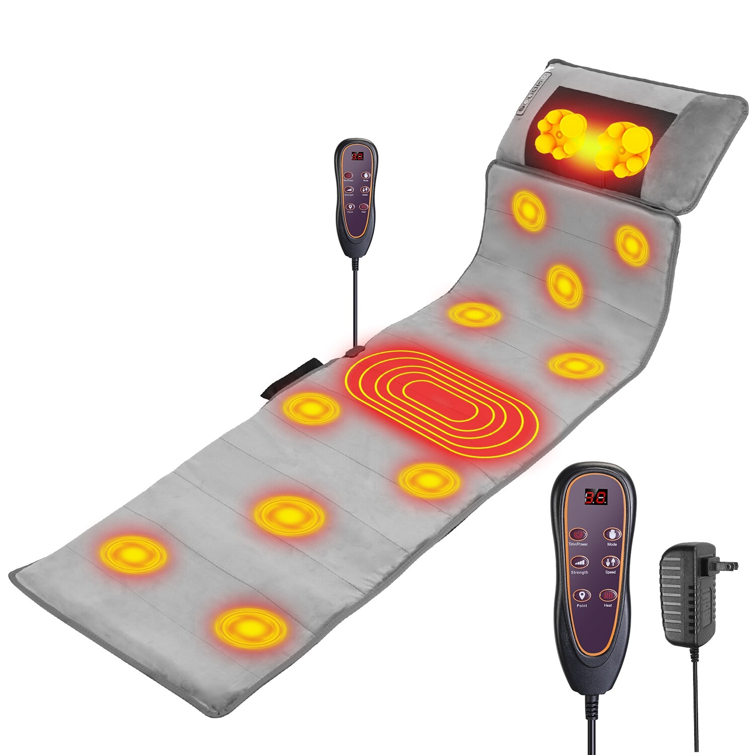 Full Body Electric Heating Pad Massager Mat Shiatsu Neck Massager Electric Mat