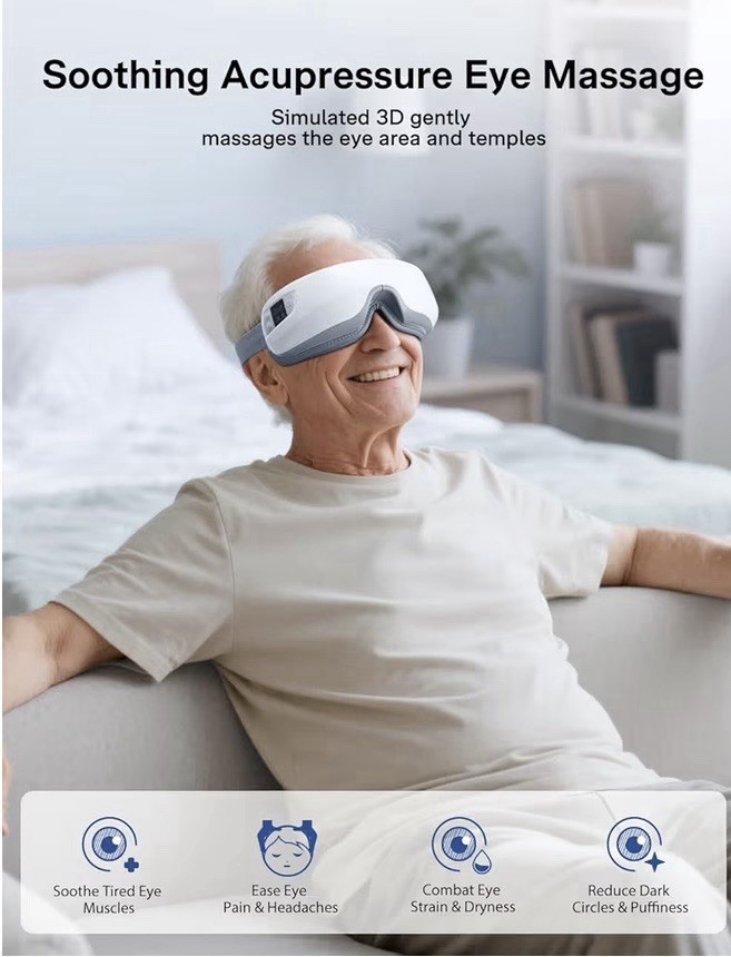 Eye Massager with Heat and Cooling, Heated Eye Mask.