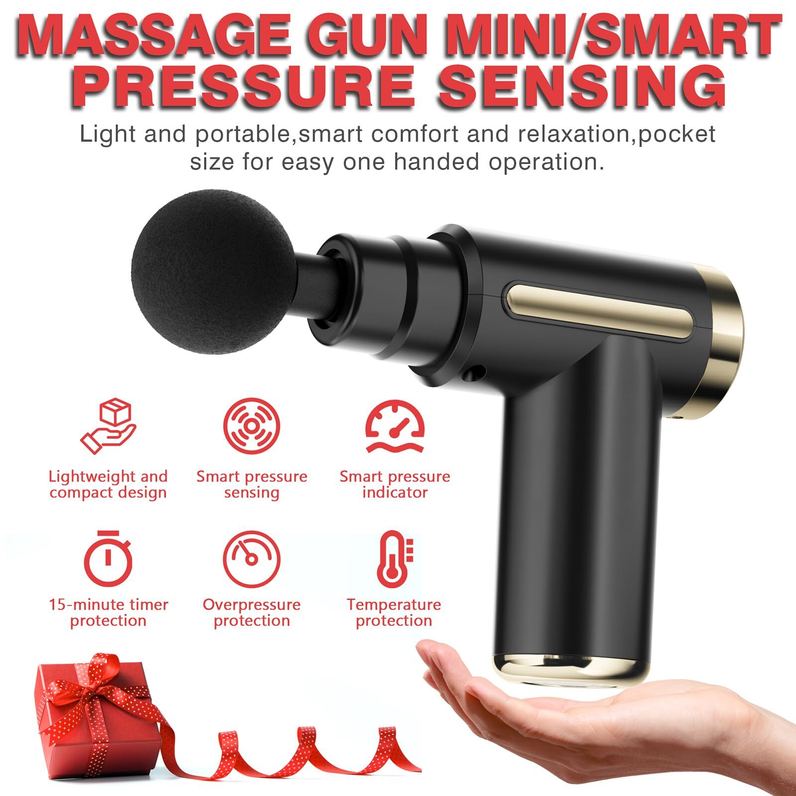Mini Massage Gun Quiet Deep Tissue Massager 6 Speeds Rechargeable Gifts for Mom