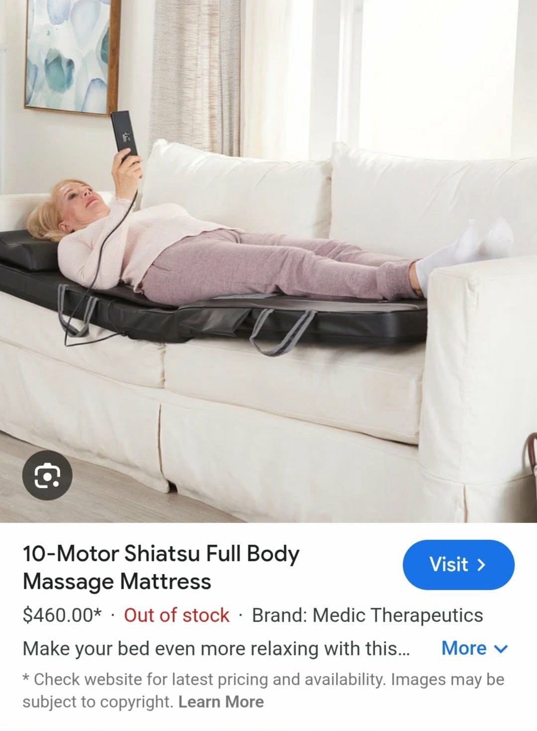 CooCoCo Full Body Shiatsu Massage Mat Kneading/Vibration Heat Remote 10-Head