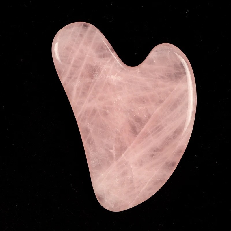 Heart Guasha Stone Face Rose Quartz Jade Massage Tool Chin Nose Lifting Firming