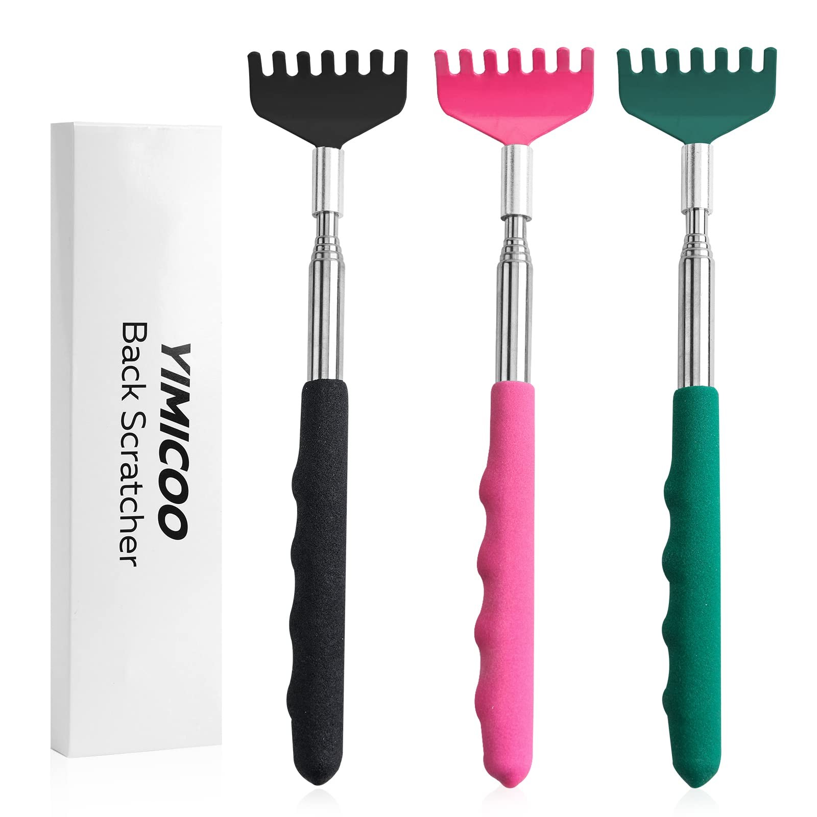 Extendable Back Scratcher 3 Pack – Stainless Steel Telescoping Scratchers