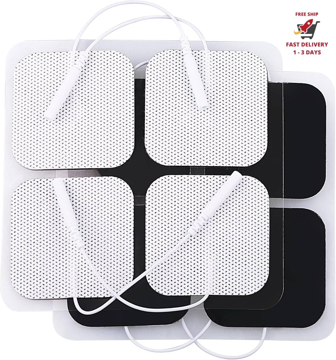 Almohadillas de electrodos unitarias, 40 unidades de 5 x 5 cm para