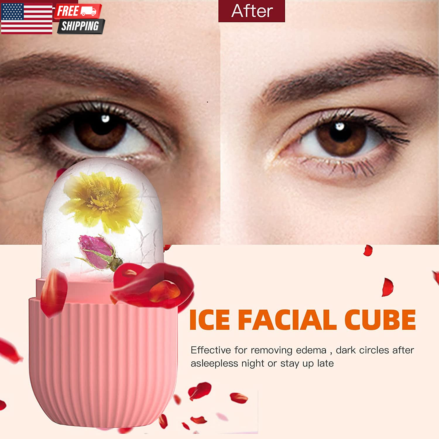 Ice Cube Roller Massager for Face, Eyes and Neck Naturally Conditioning and Skin