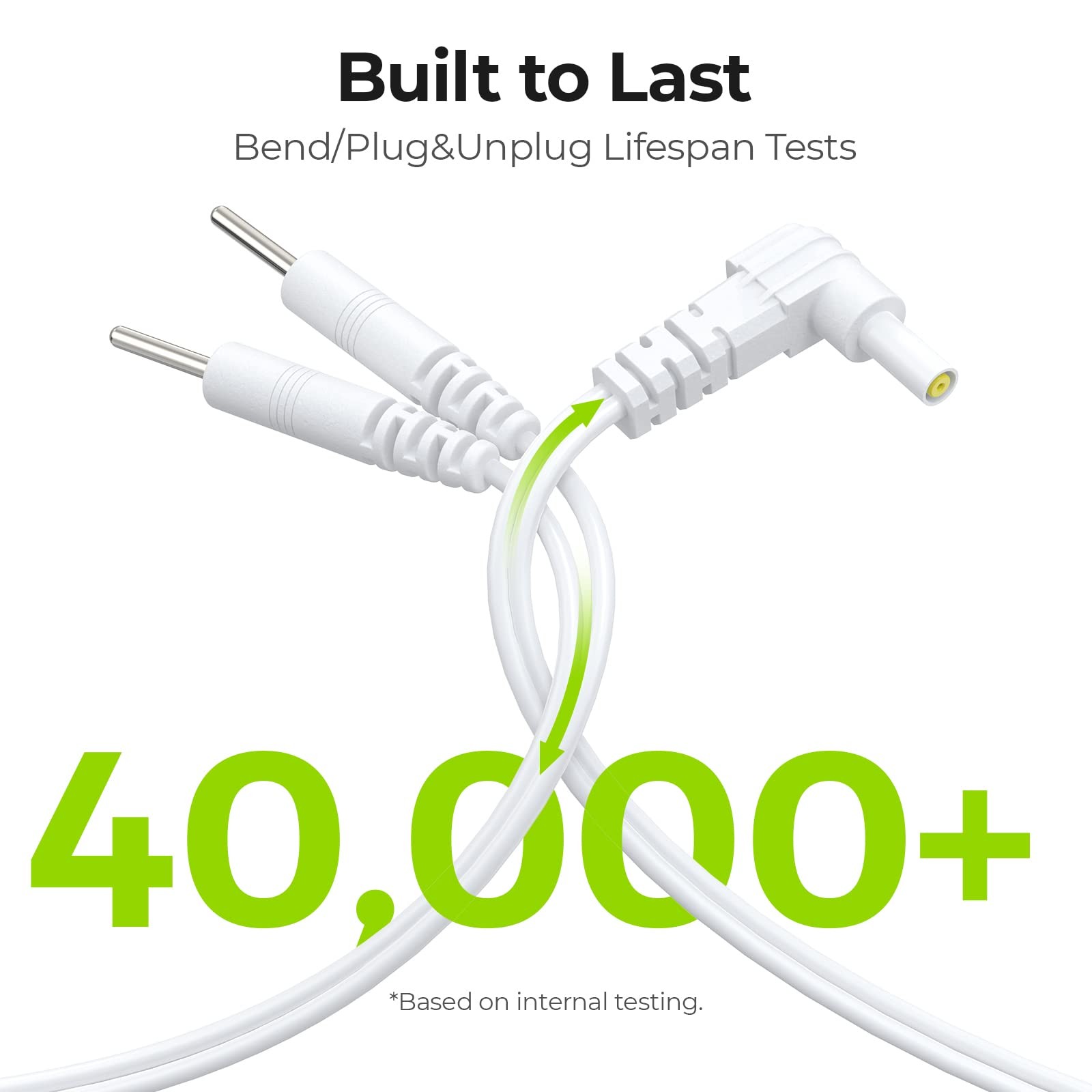 Durable Lead Wires for TENS EMS Units (2 Packs), Standard Leads with 40,000+ Ben