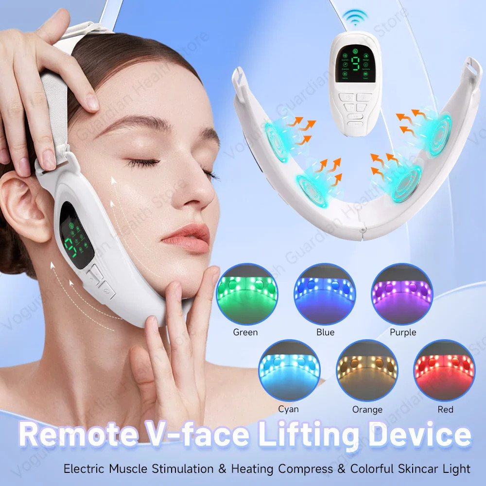 4-in-1 Facial Massager with Remote Control, 5 Modes, 15 Intensities, White