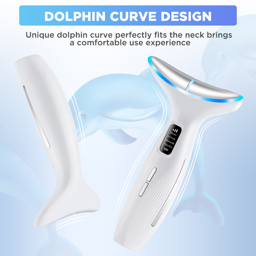Microcurrent Facial & Neck Massager 3 Modes,Light Therapy, 45°C Constant Heat