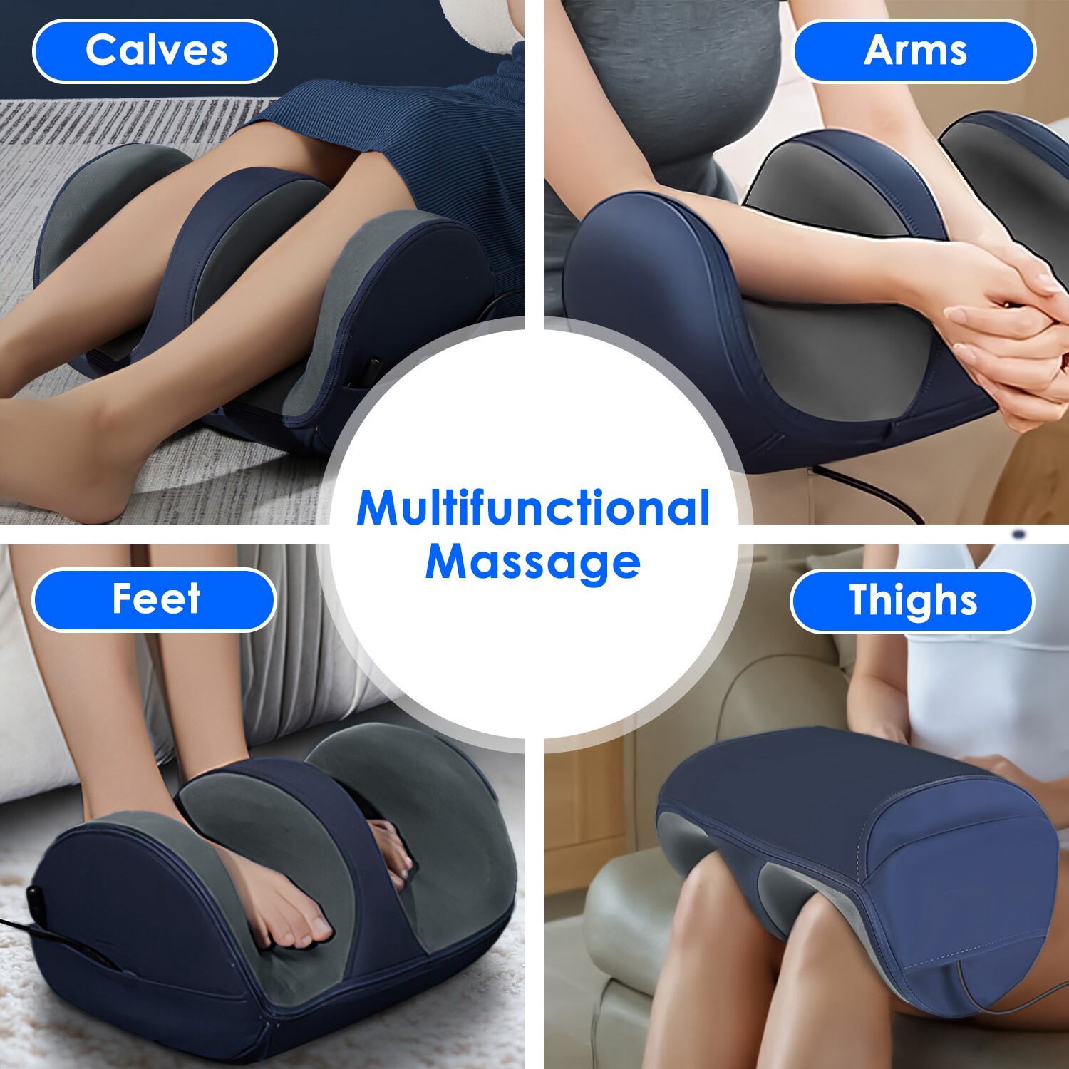 Electric Shiatsu Arm Legs Foot Massager Machine with Controller Heat Therapy