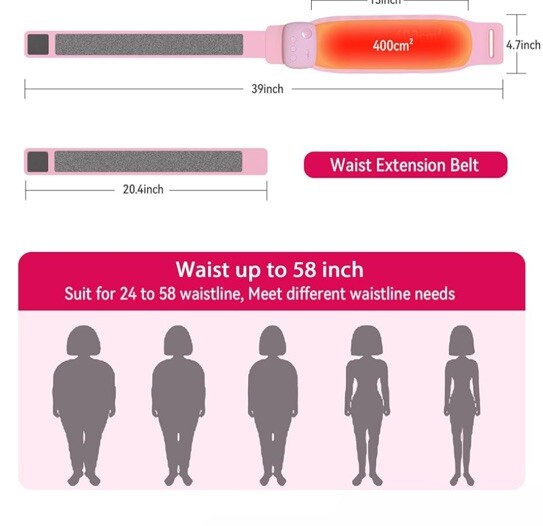 Period Menstrual Heating Massage Vibrate AdjustableBelt Pain Relief Cramps Women