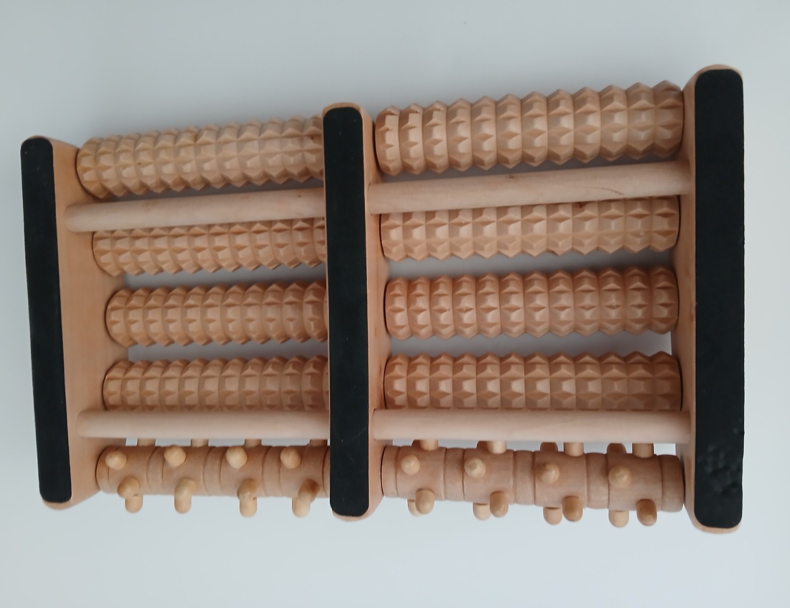 Theraflow Wooden Dual Foot Massager Foot Relexology Chart Foot Pain Relaxer