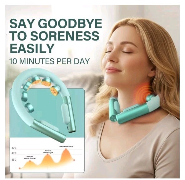 Neck Massager with Heat for Deep Tissue Pain Relief, Soothing Neck Massager Sage