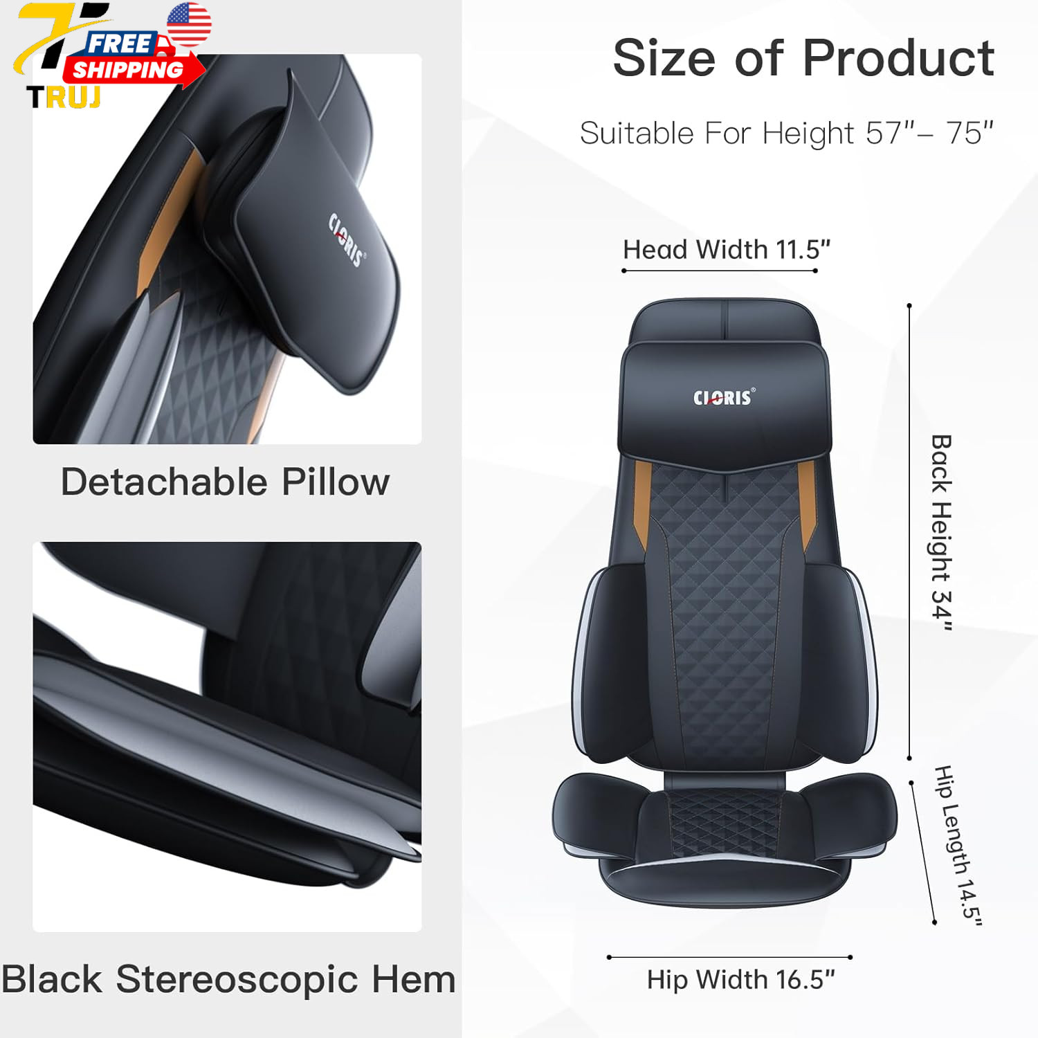 Neck Back Massager with Heat Automatic Adjustable for Full Body Relaxation NEW