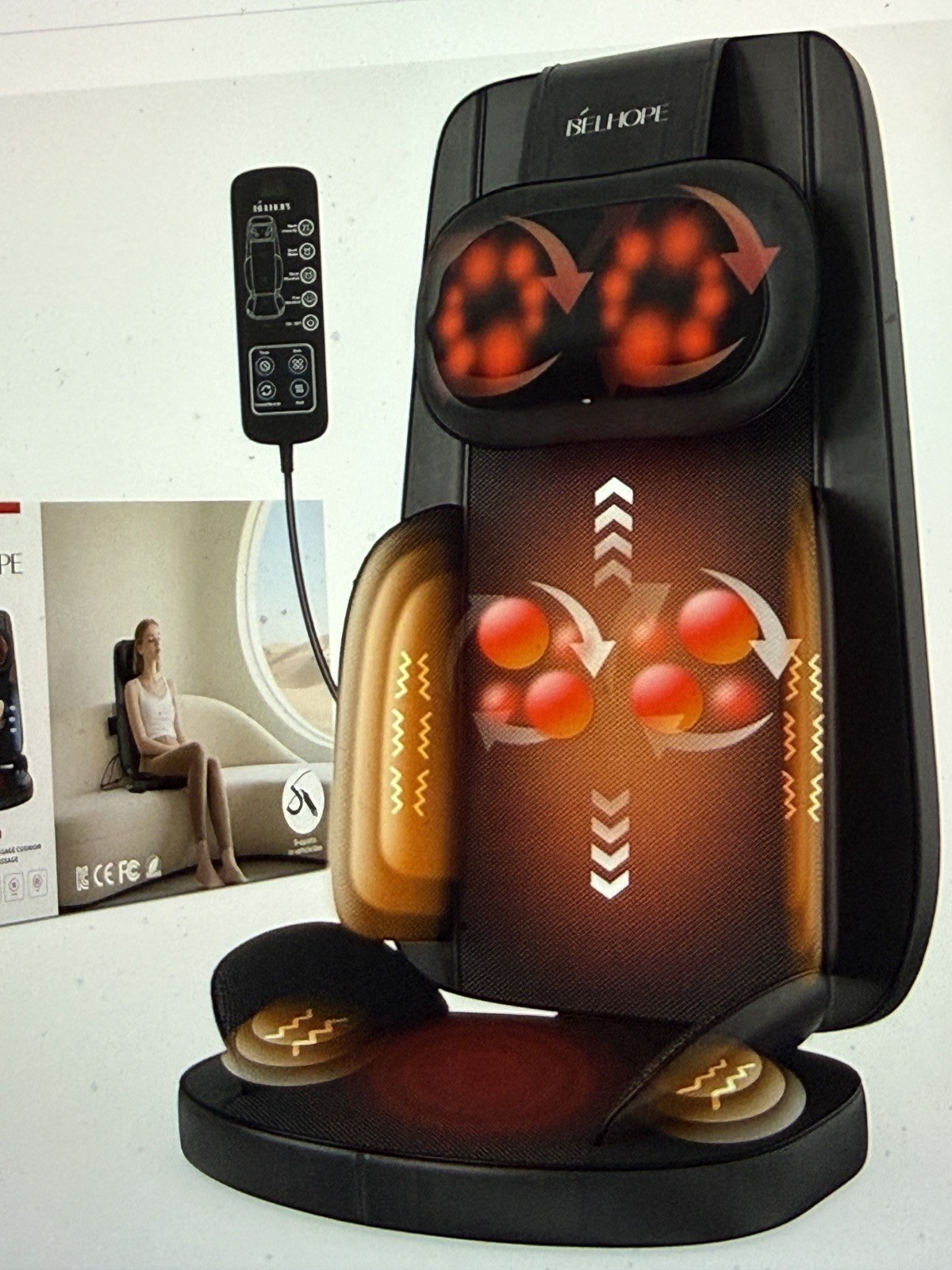 Belhope Shiatsu Neck Back Massager, Heat 4D Kneading Back Massager SJD-01 VIDEO