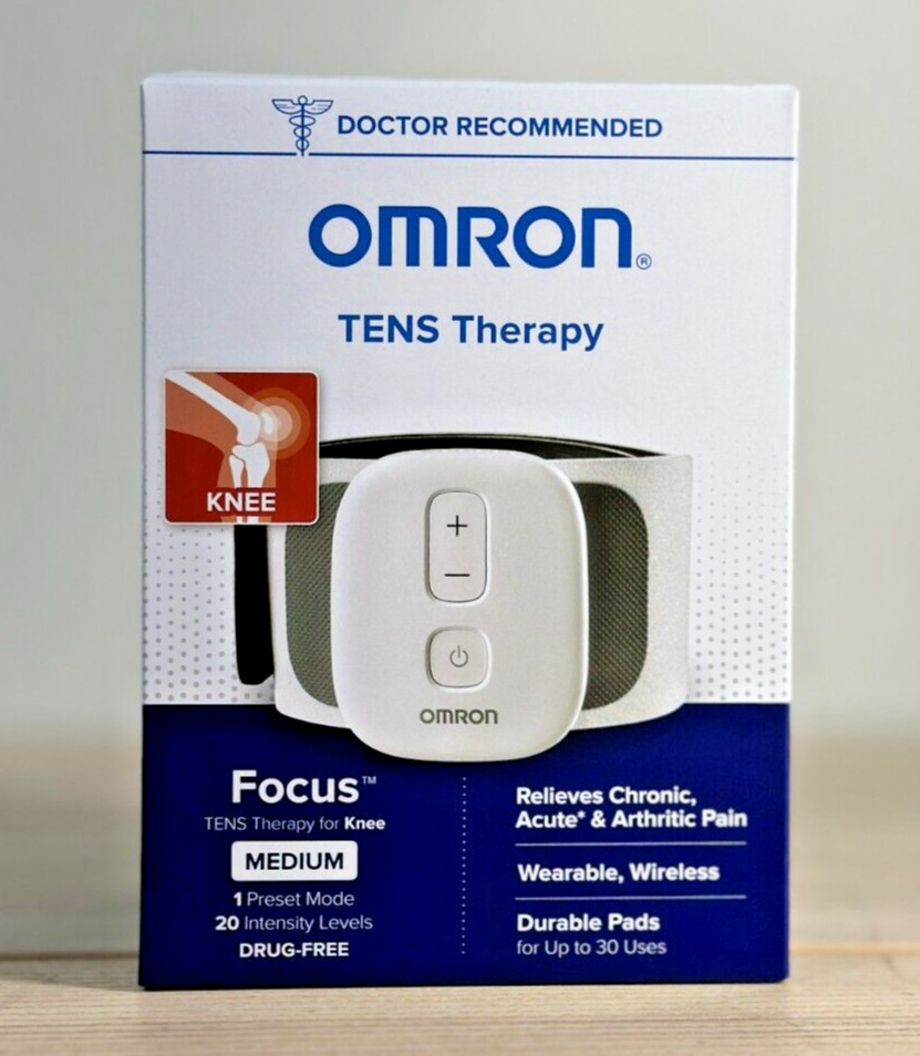 NEW! Omron Focus TENS Therapy for Knee Unit Wireless Muscle Stimulator Medium