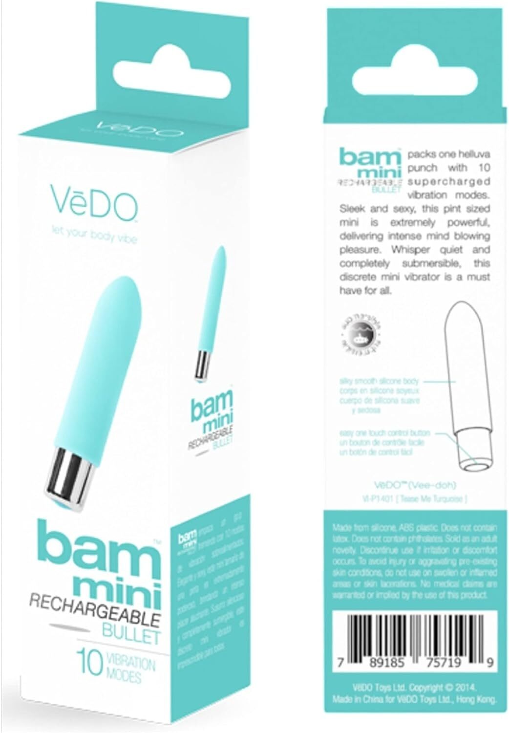 Bam Mini Bullet Vibe Whisper Quiet Discrete Mini Vibrator