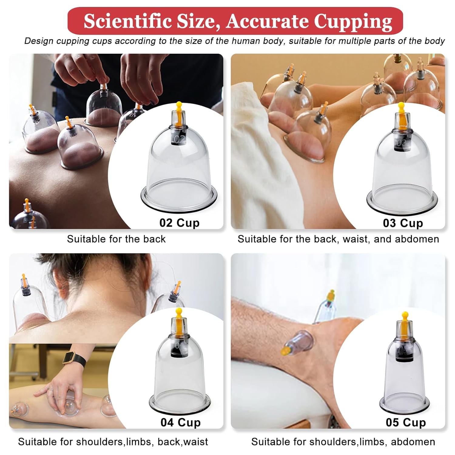 Cupping Set, 19 Cups Cupping Kit for Massage Therapy, Cupping Therapy Set with P