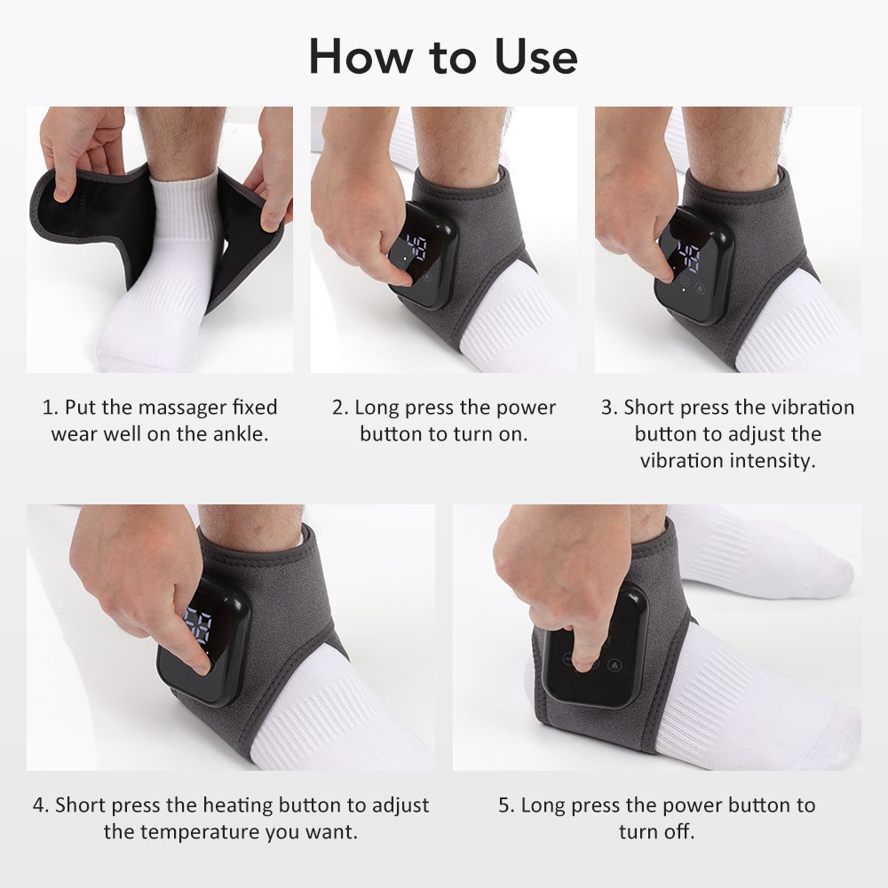 Electric Ankle Massager Thermal Ankle Brace Relaxation Treatment Foot Massager