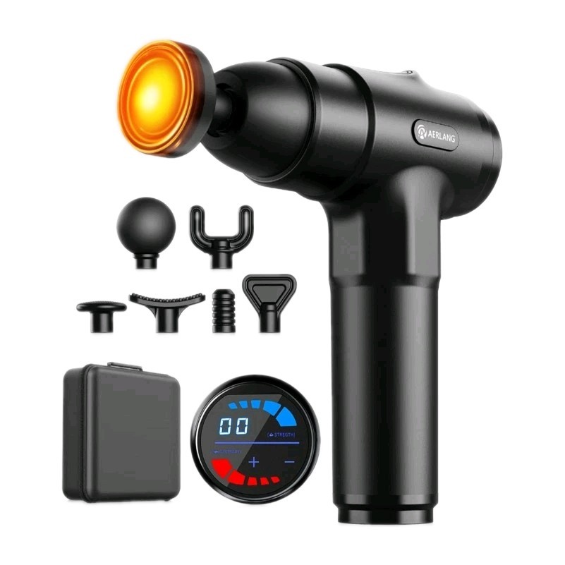 AERLANG Massage Gun With Heat Deep And Held Message Gun With Seven Heads