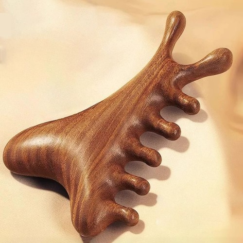 4-in-1 Head Body Massager Face Neck Massage Tools Meridian Scalp Sandalwood Comb