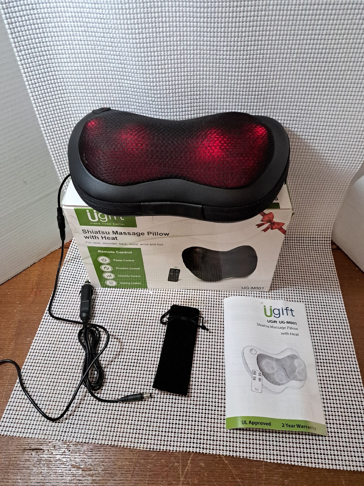 Shiatsu Neck, Shoulder,Back, Waist, Arms, & Feet Massager Pillow with Heat