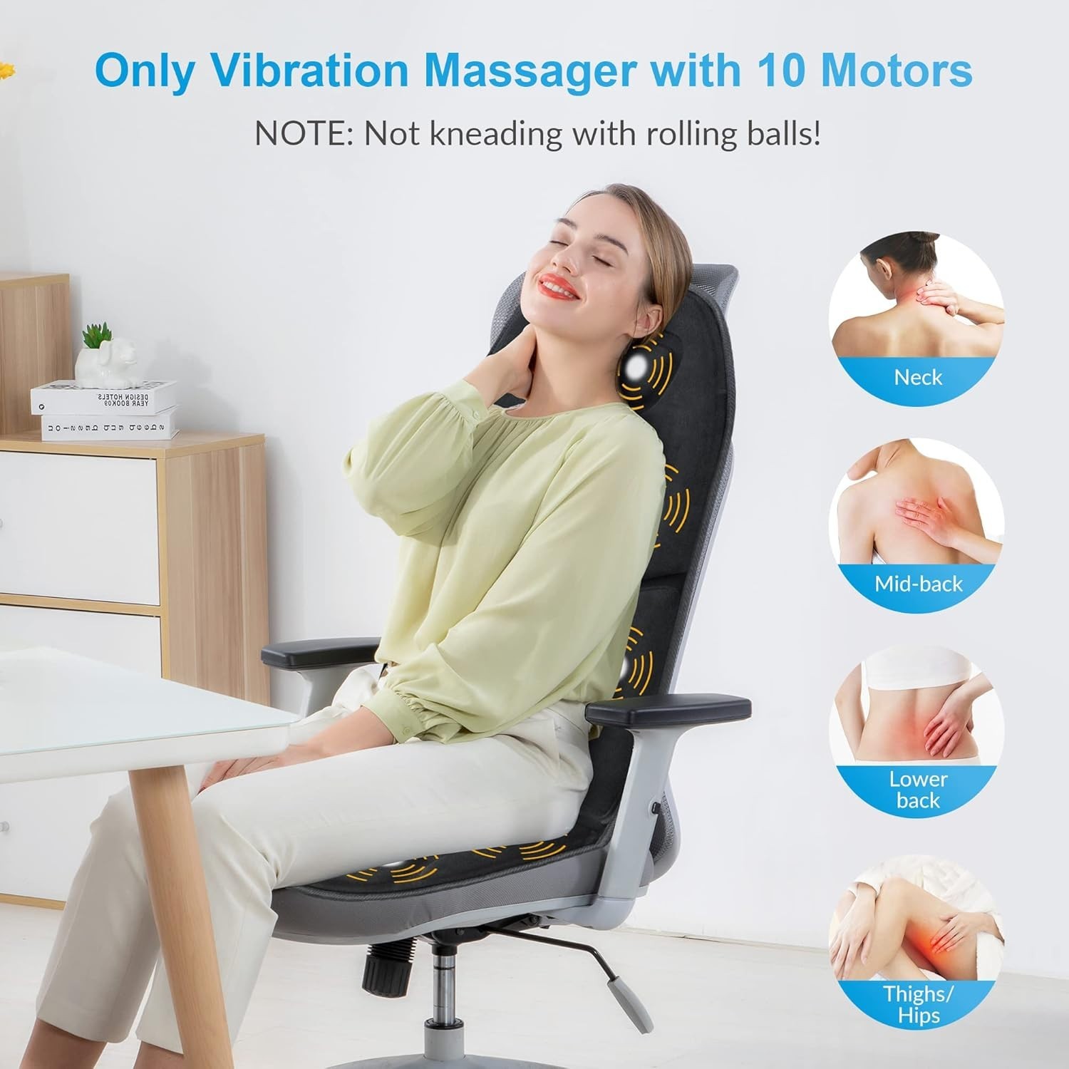 Gift-Ready App-Controlled Back Massager with Heat & 10 Motors for Pain Relief