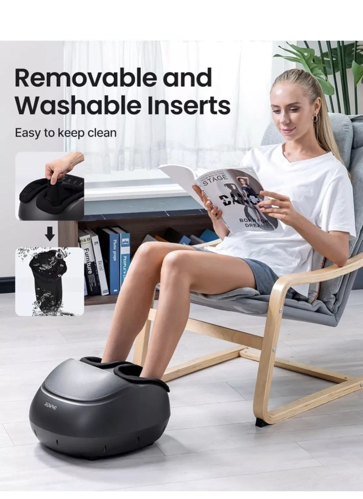 RENPHO Foot Massager RF-FM059 Kneading Shiatsu Heat Air Compression – Black
