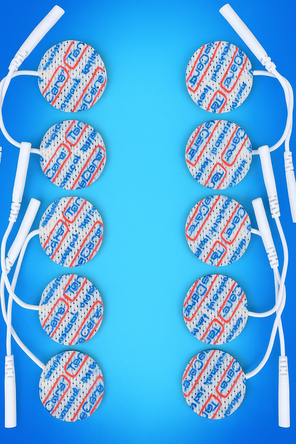 1″ Round Reusable Electrode Pads for TENS EMS IFT Units 2mm Pin, Pack of 10