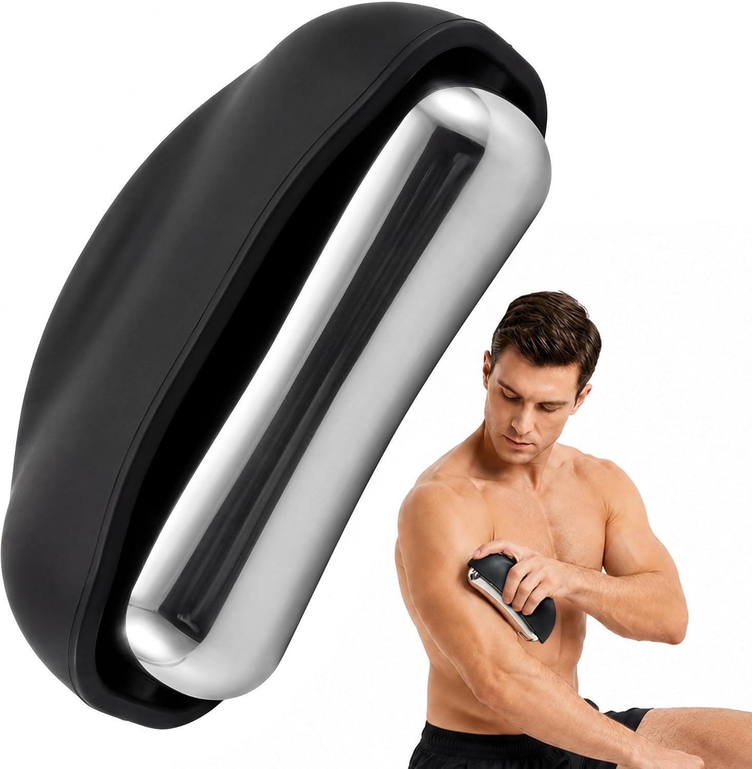 Cooling Deep Tissue Massage Roller Ergonomic Handle 360° Easy-Glide