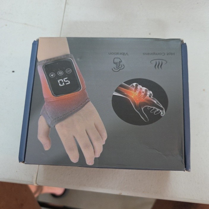 Heated Vibrating Wrist/Hand Massager, Rechargeable USB, Large Display QZ-09