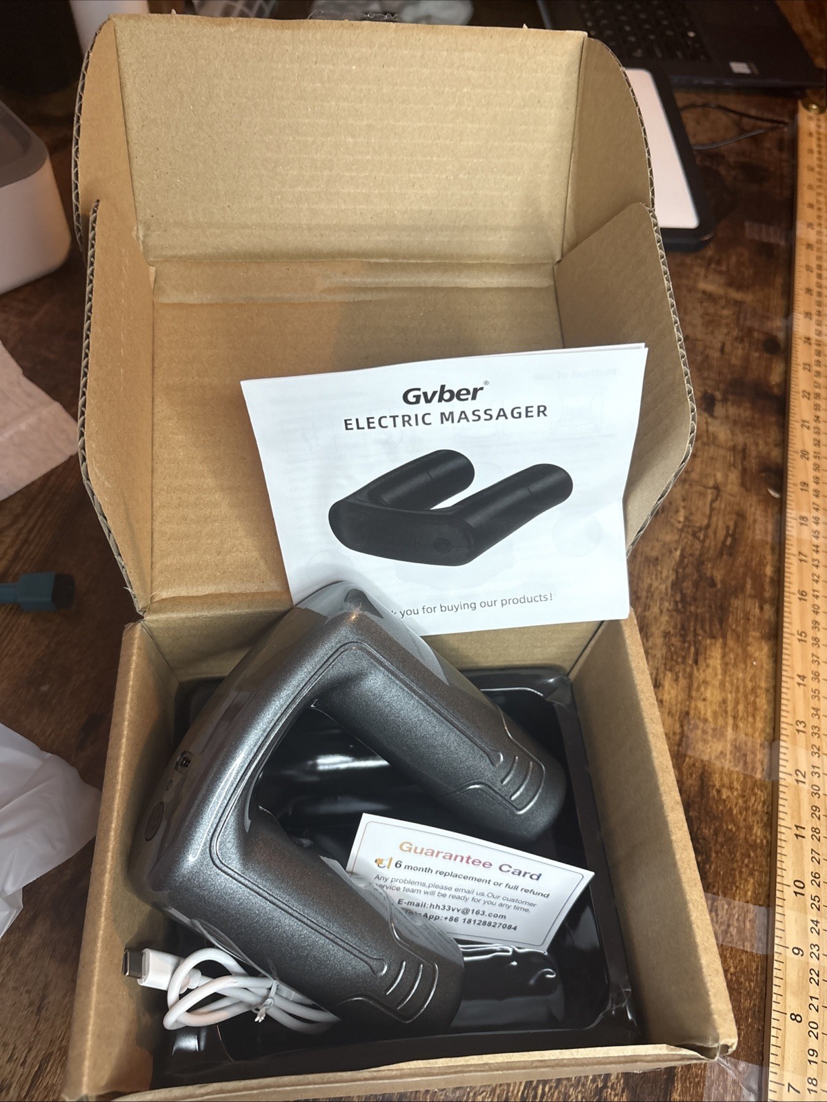 Gvber U-Shaped Electric Massager With USB Charging Cable And Box