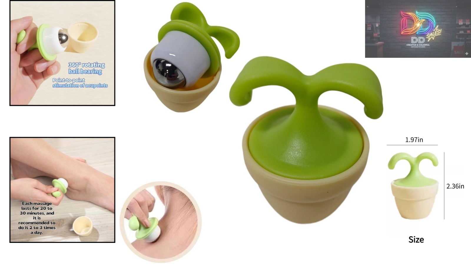 Eco-Friendly Plant-Shaped Massage Ball for Stress & Pain Relief