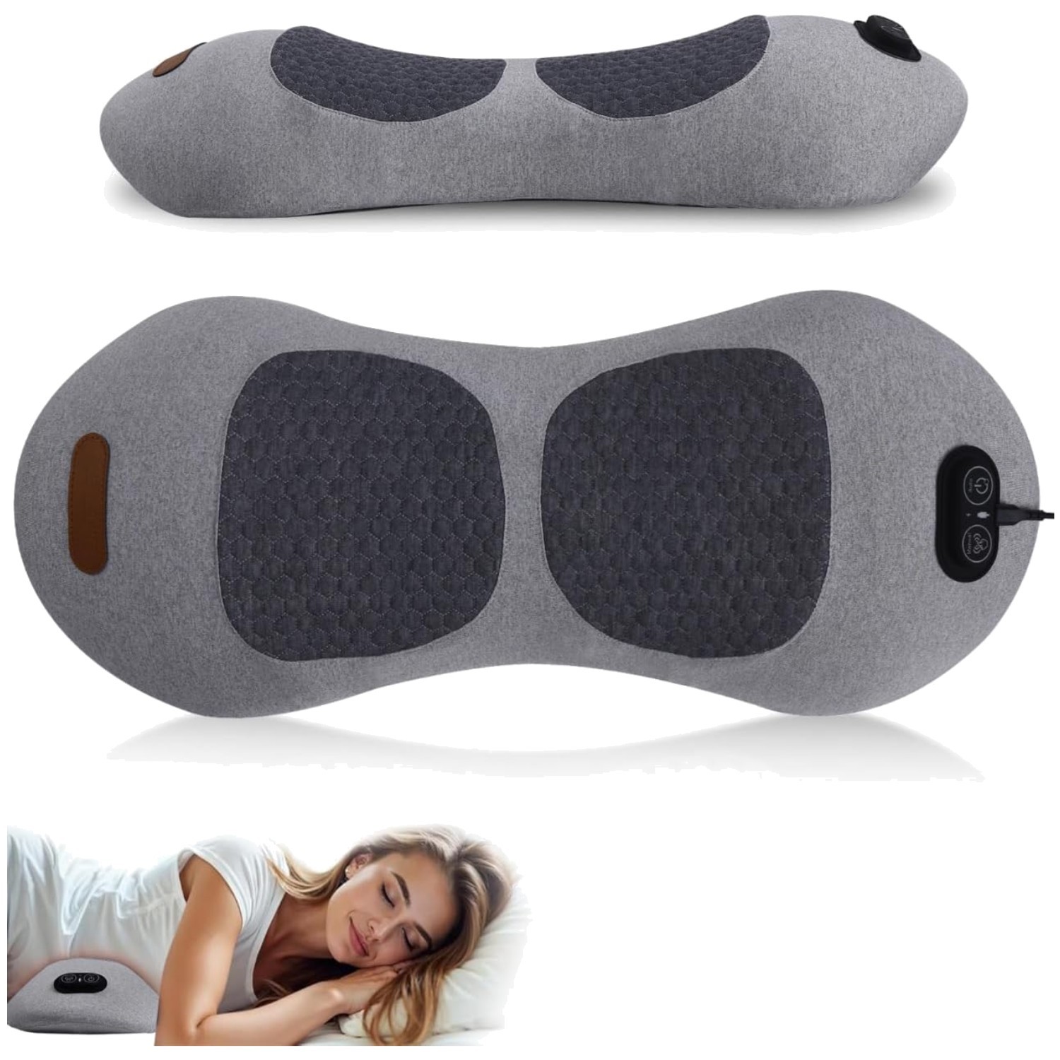 Electric Lumbar Support Pillow with Vibration Massage
