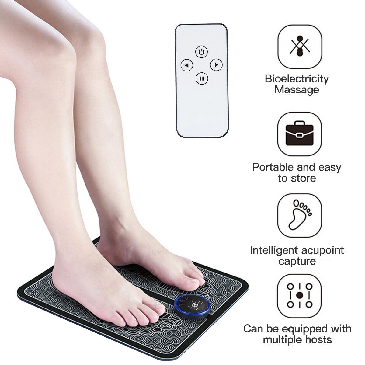 Portable Electric Foot Massager Pad Blood Circulation Leg Muscle Stimulator Lot