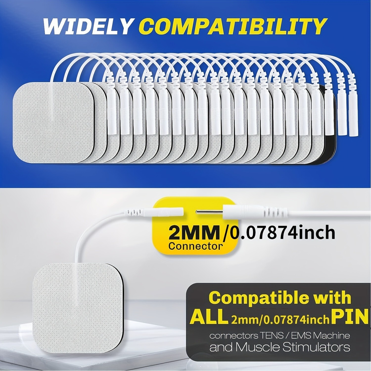 20Pairs(40Pcs) Electrode Pads Replacement 2»x2» Muscle Massage Stimulator Tool
