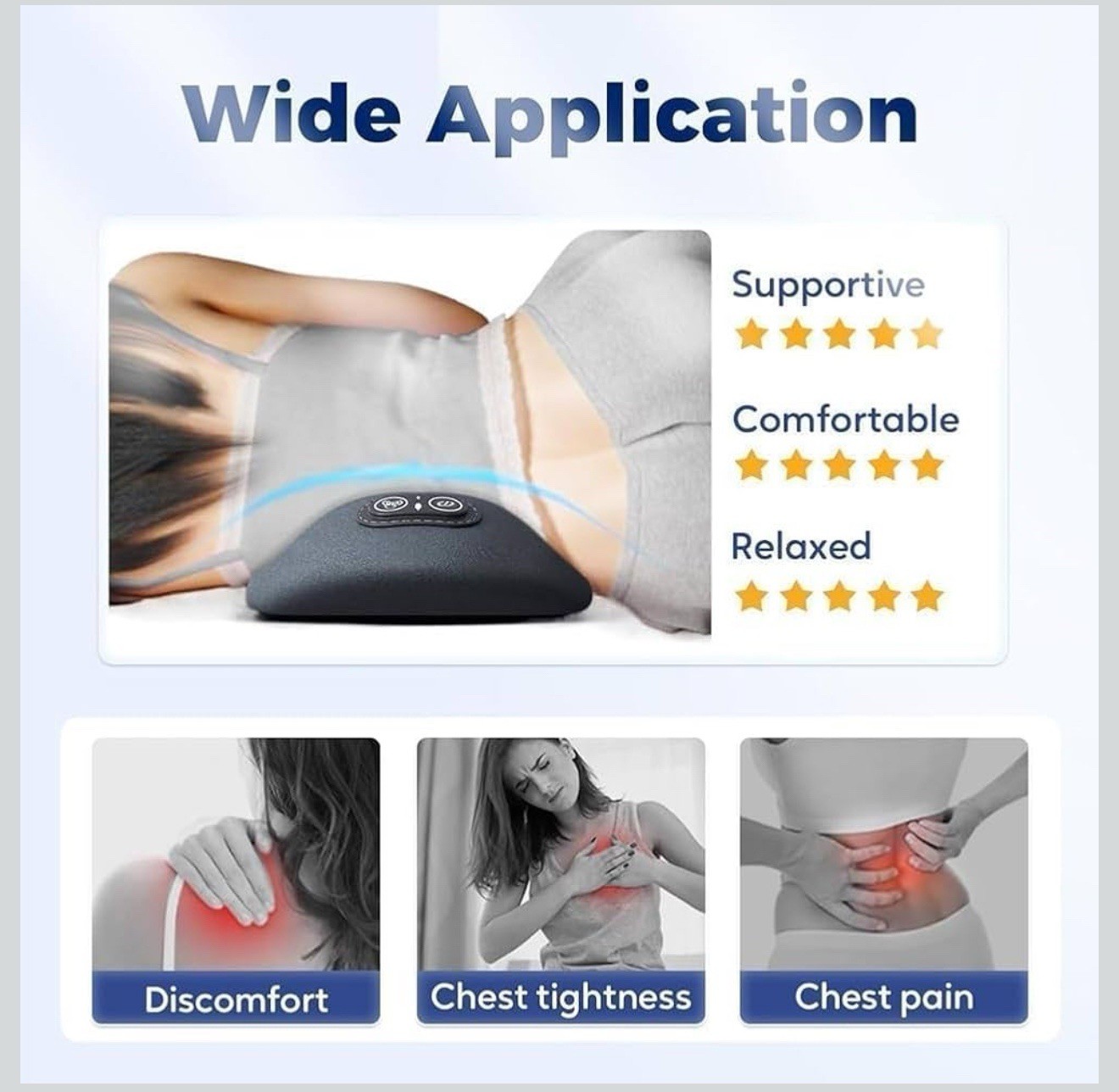 3 In 1 Electric Lumbar Support Pillow Smooth Spine Triple Fusion Back Massager