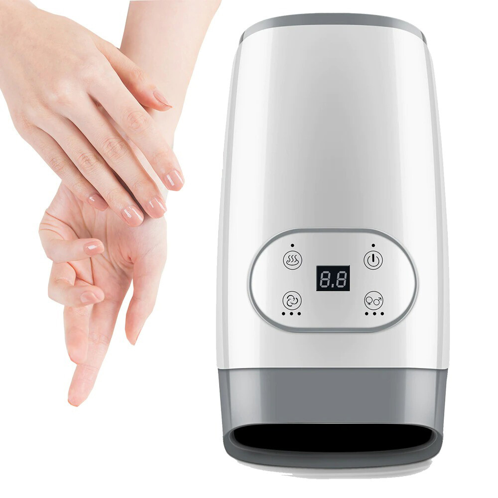 Electric Hand Palm Finger Massager Acupressure Air Pressure Heat Compression