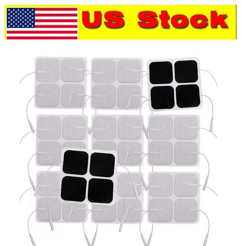 40 Replacement Electrode Pads for Electrotherapy Units 2 x 2 Inch White Cloth US