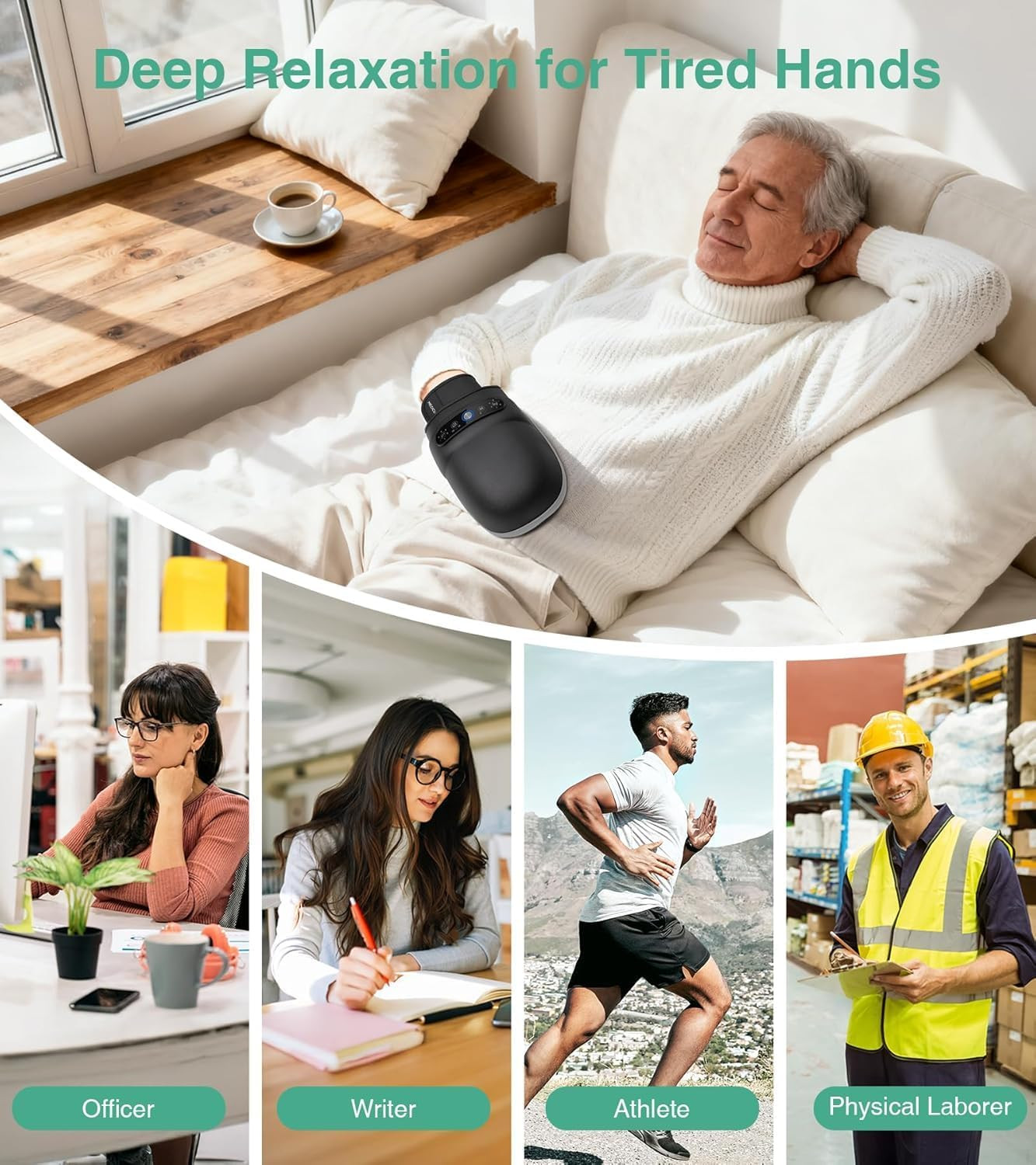 Cordless Hand Massager – Hand Massager with Heat and Compression, Hand Warmer wi