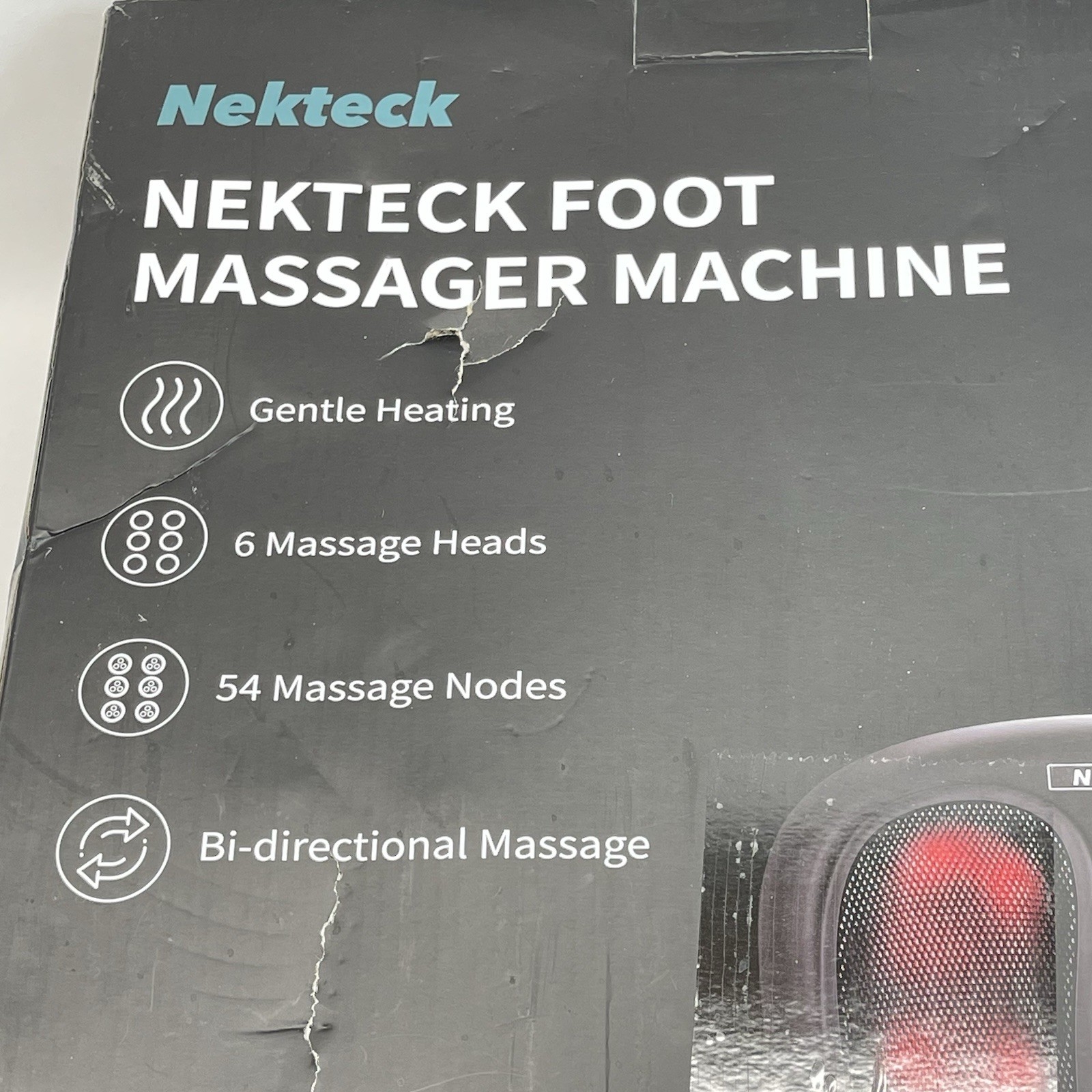Nekteck Foot Massager NK-FM-100-BLK Shiatsu Heat Open Box Test