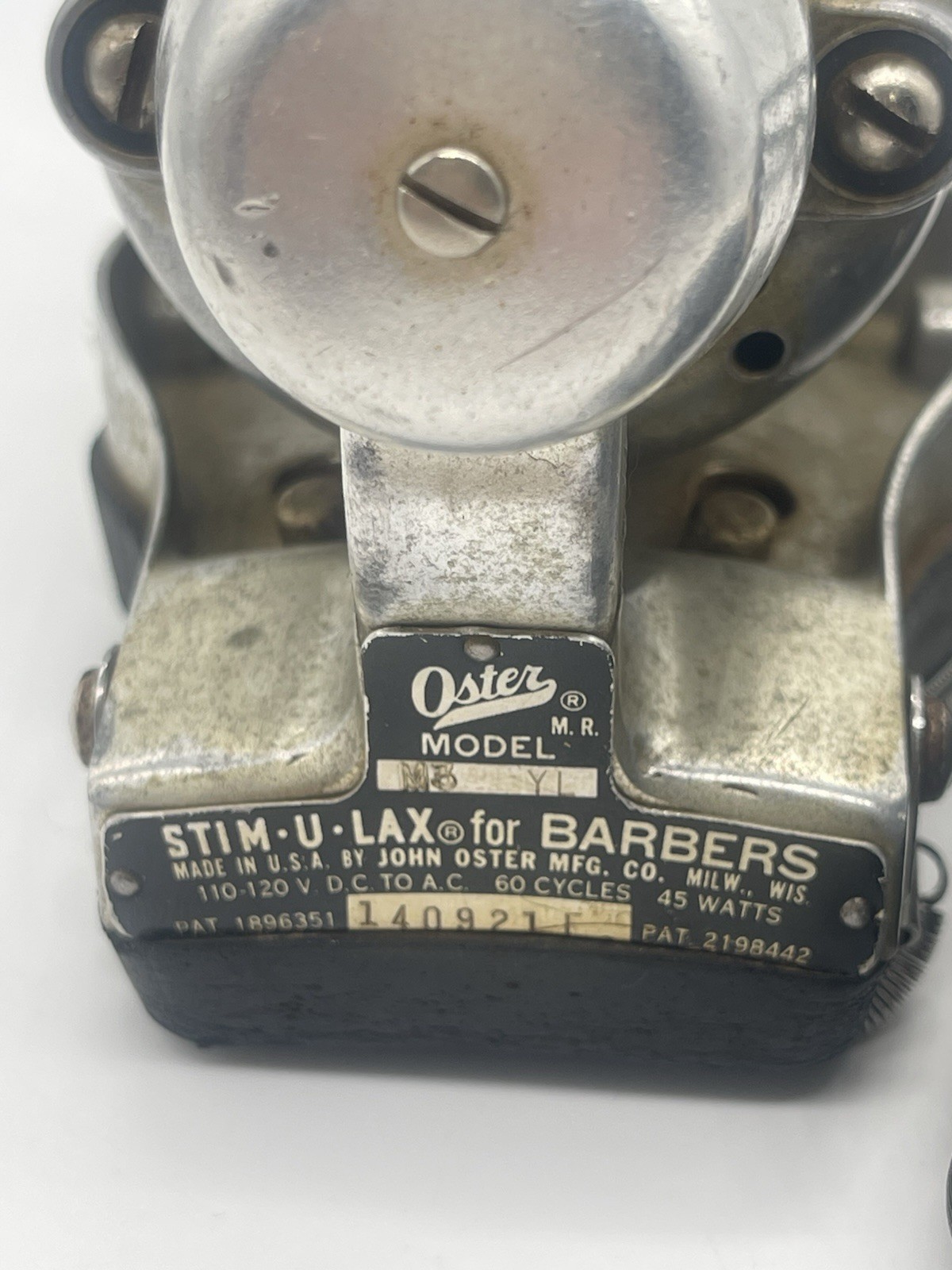 Vtg Oster Scientific M3 Stim-U-Lax Barber Shop Hand Held Massager 120V Electric