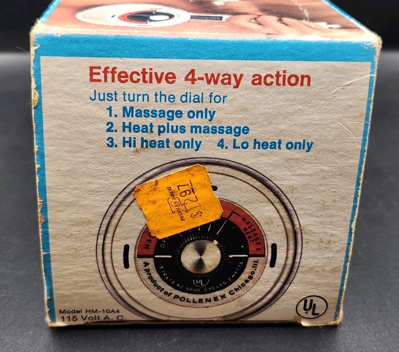 Vintage 1976 Pollenex Deep Heat Massager with All Attachments &Box HM10A4 Tested