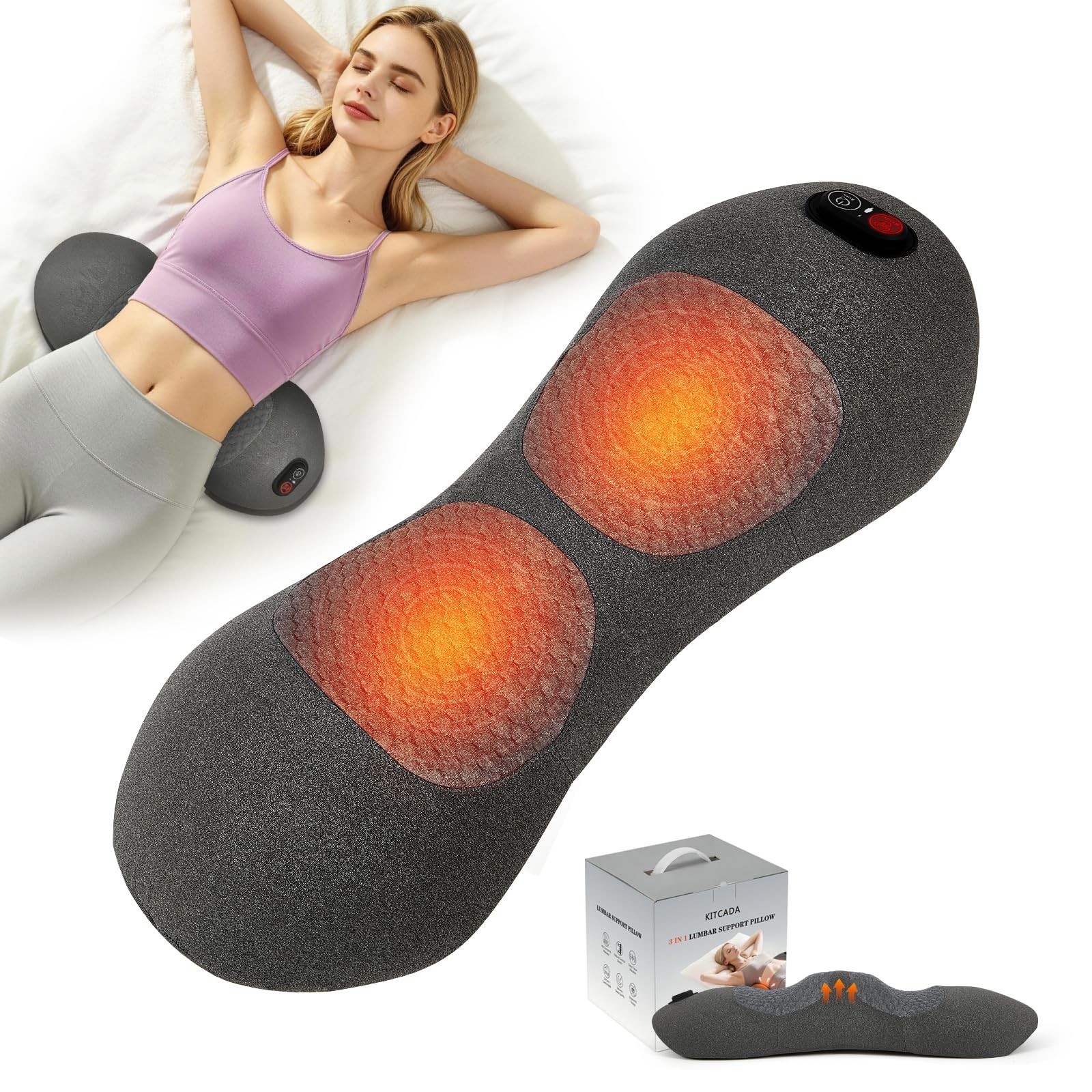 GIFEY Smooth Triple Fusion Back Massager with Heat – Sciatica Pain Relief & S…