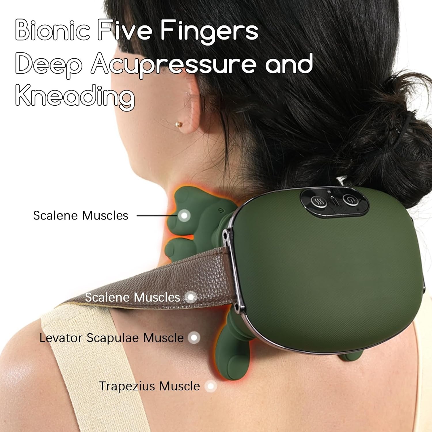 Upgraded Neck and Shoulder Massager,Portable Shiatsu Back Massage Hand-Shaped