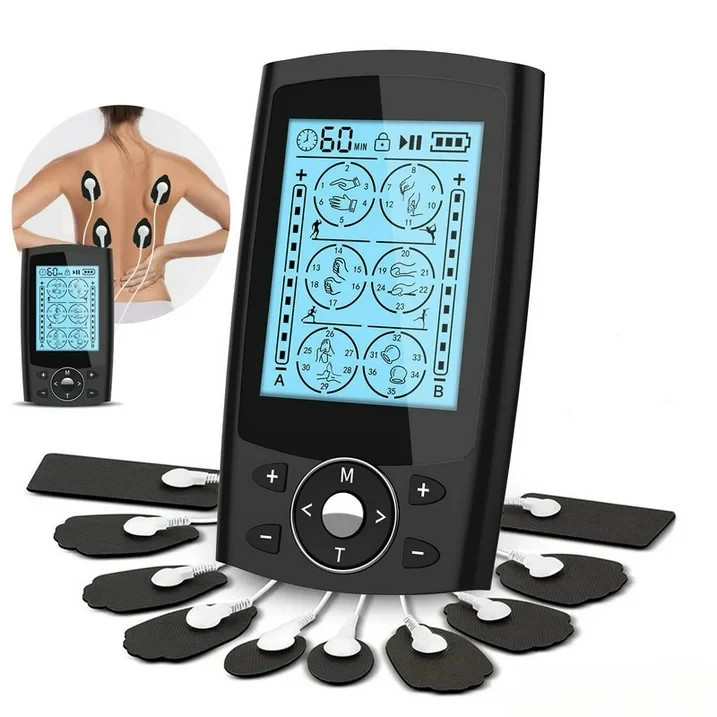 TENS Unit EMS Muscle Stimulator 36 Mode Rechargeable Dual Channel 10 Pad Massage