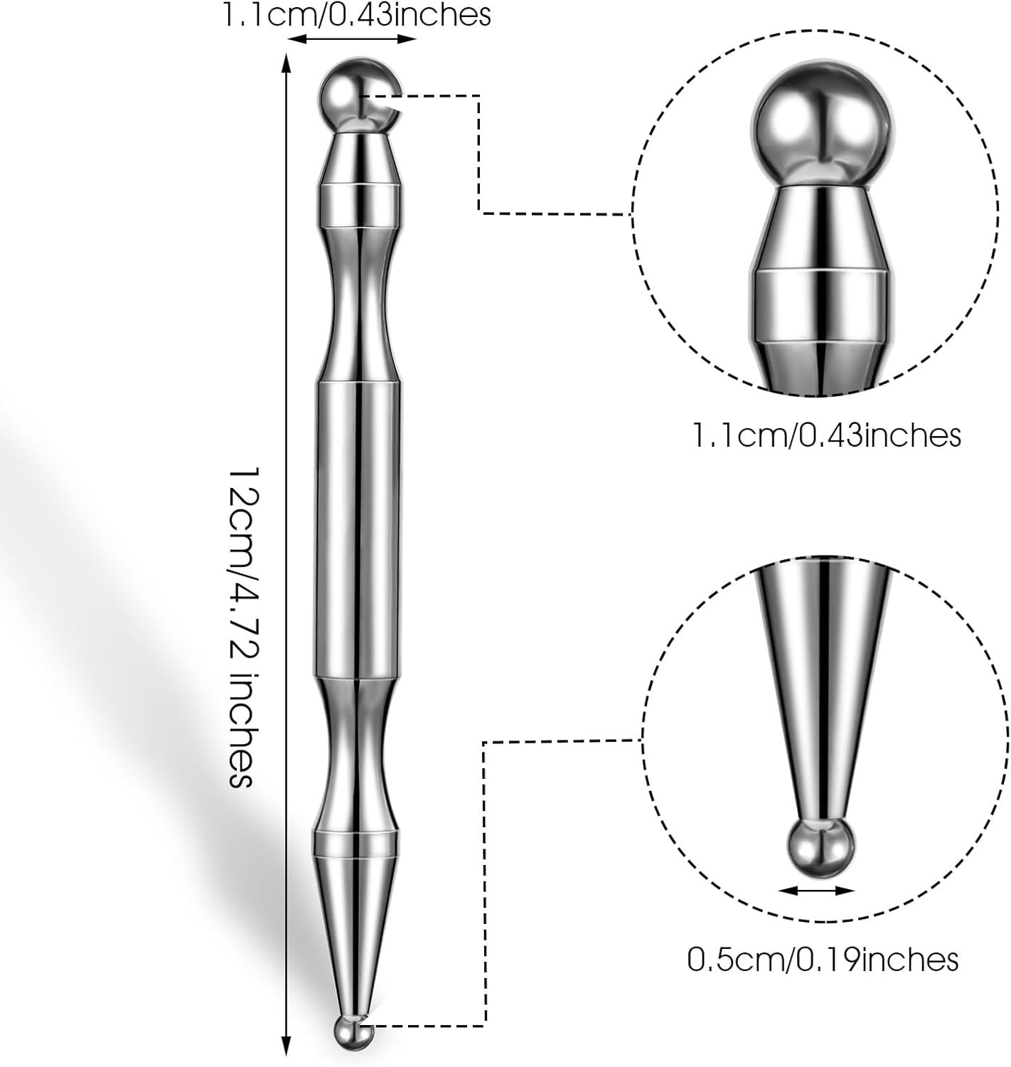 Acupuncture Pen,1 Pcs Stainless Steel Deep Tissue Massager Tool Dual Head…