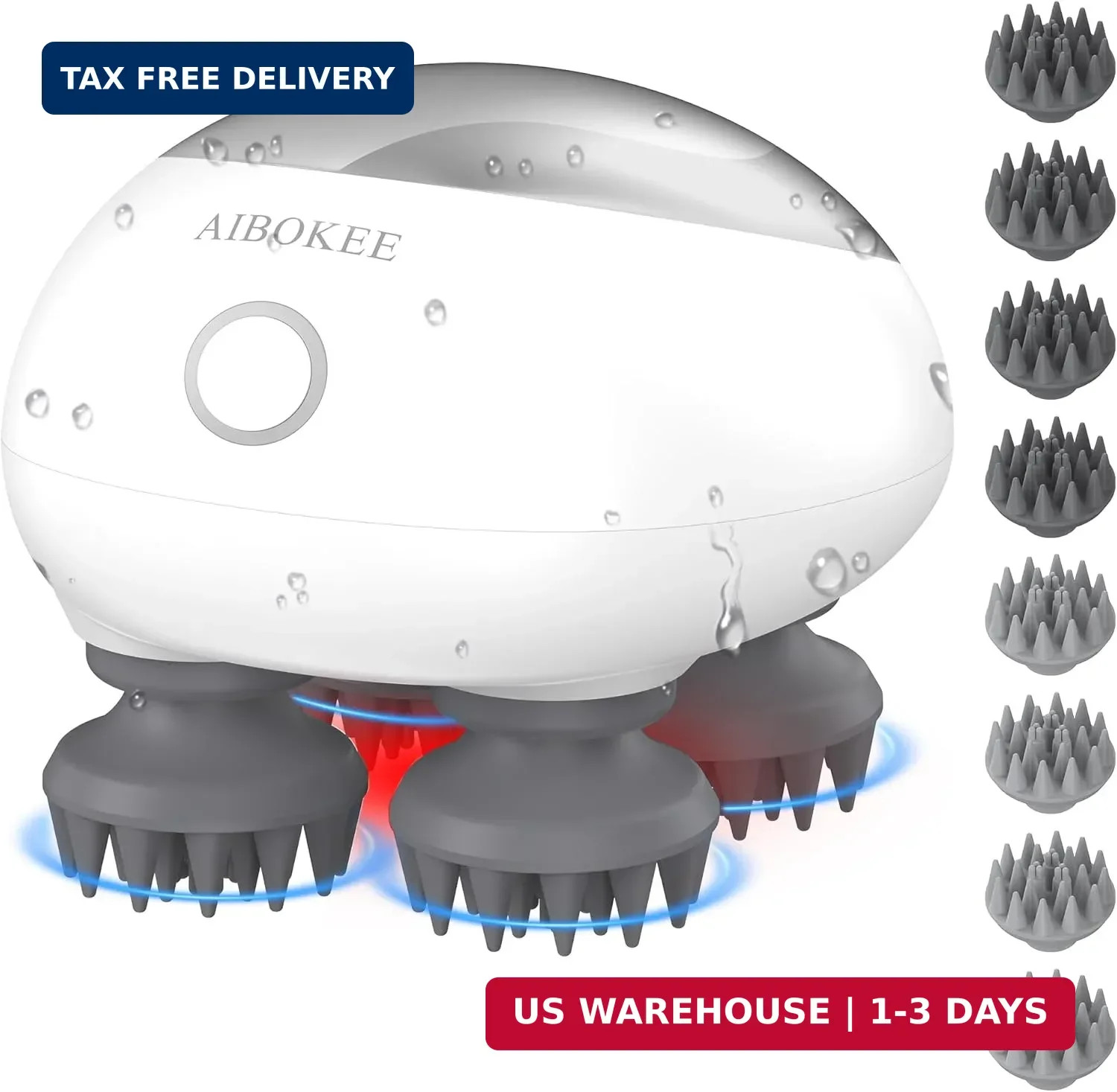 Electric Scalp Massager, Portable Head Stress Relax,IPX7 Waterproof Rechargeable
