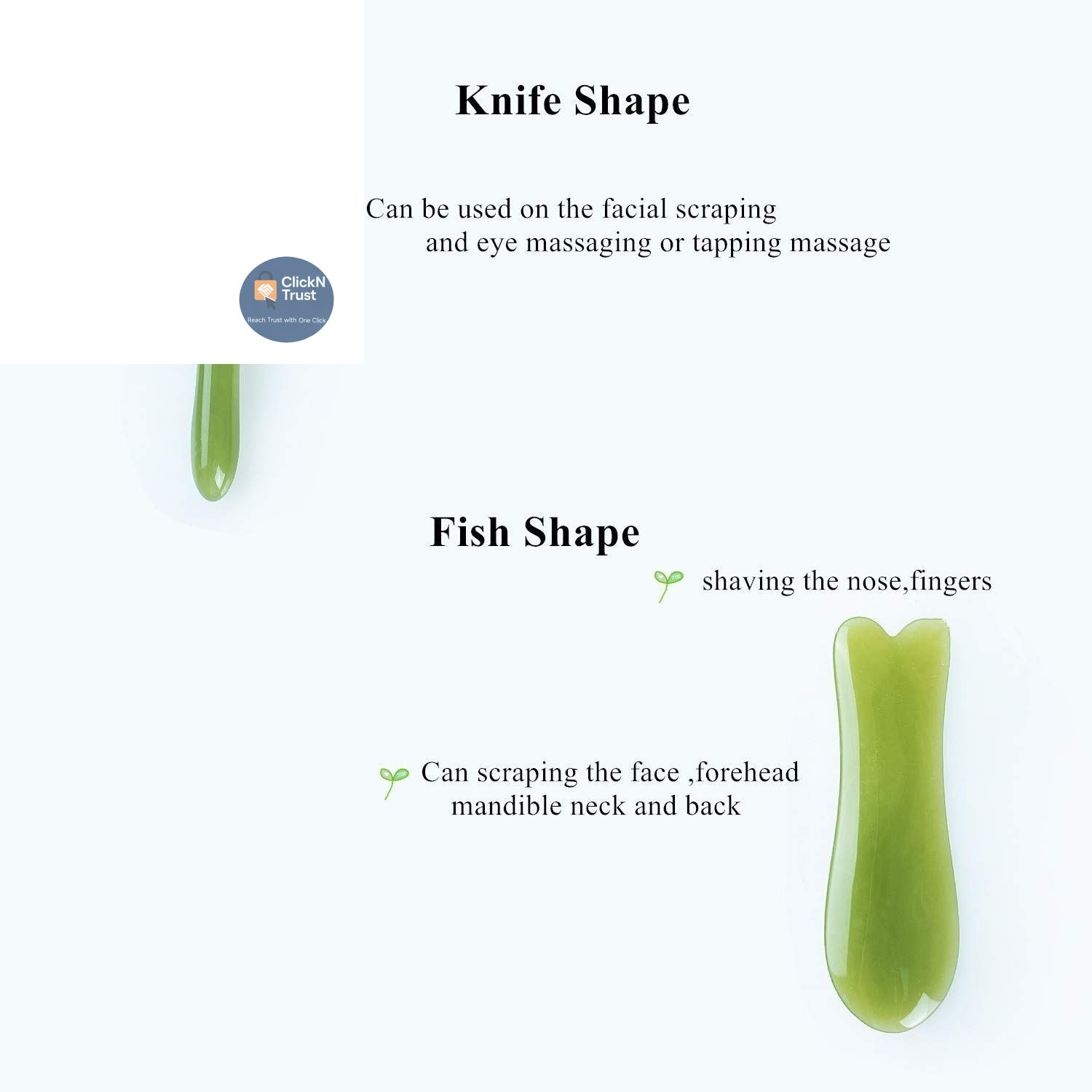 YUYONGTANG 7 Pieces Gua Sha Scraping Massage Tool,Natural 7 Piece Set, Green