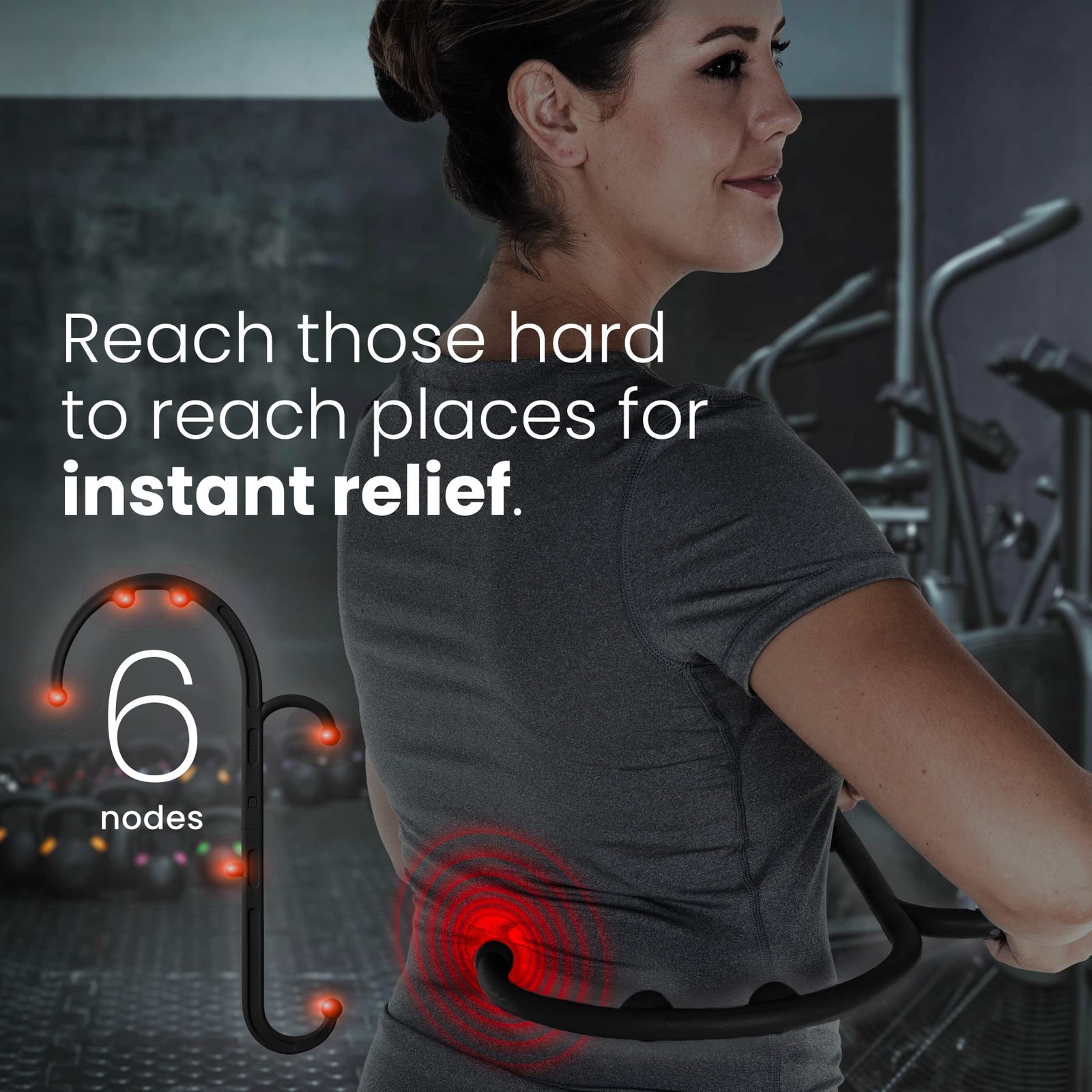 Back and Neck Massager Trigger Point Pain Relief Manual Hook Therapy Black