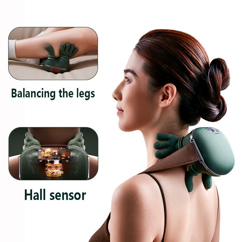 Portable Cervical Neck Massager Cordless Bionic Heating Massager Shoulder Relief
