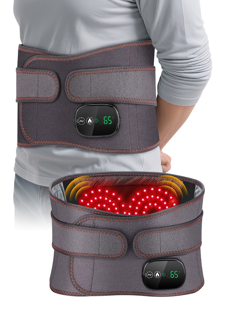 Electric Infrared Heated Waist Belt Vibration Massage for Lower Back Pain Relief